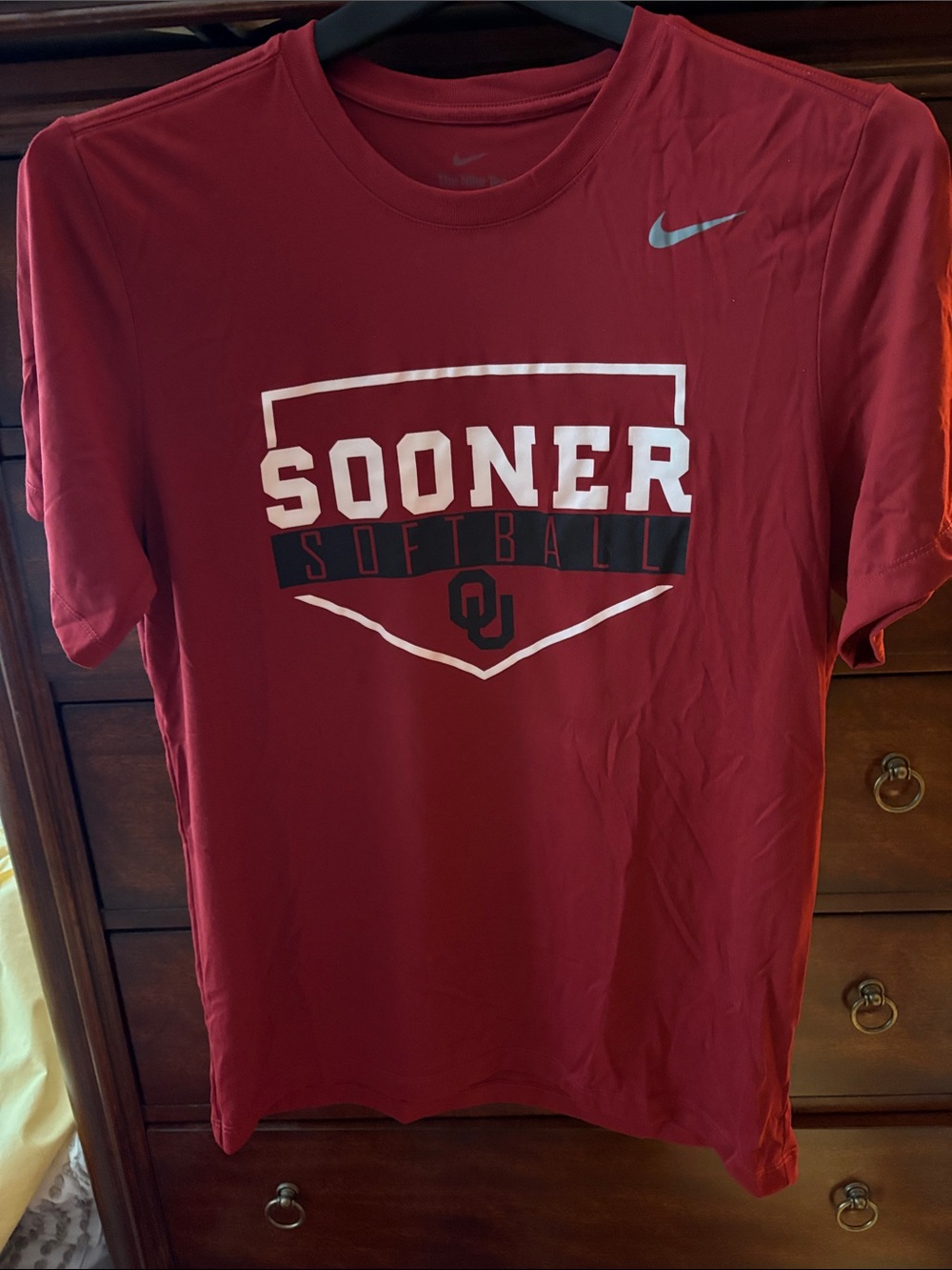 Nike Crimson and White Sooner Softball Tee